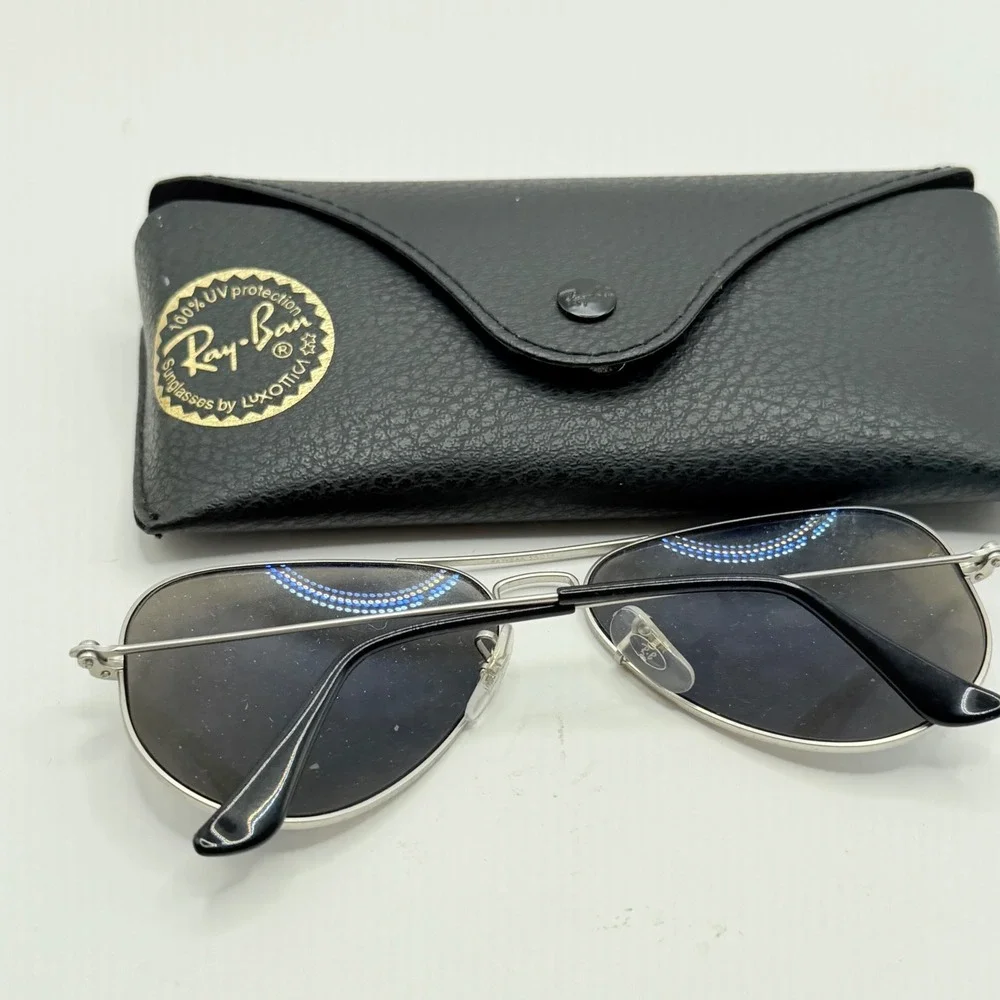 Ray-Ban Aviator RB3025 Polarized Blue Mirror Sunglasses Unisex Medium Silver